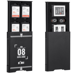 Funda de aluminio con 8 ranuras para tarjetas de memoria